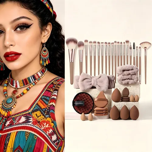 Set De 40 Esponjas Y Pinceles De Maquillaje Profesionales