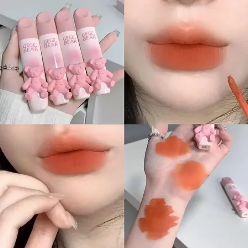 Brillo Labial Mate Larga Duración Gege Bear Acabado Natural Color 03