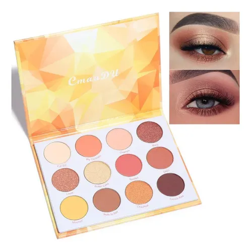 Paleta De Sombras Con Glitter 12 Colores