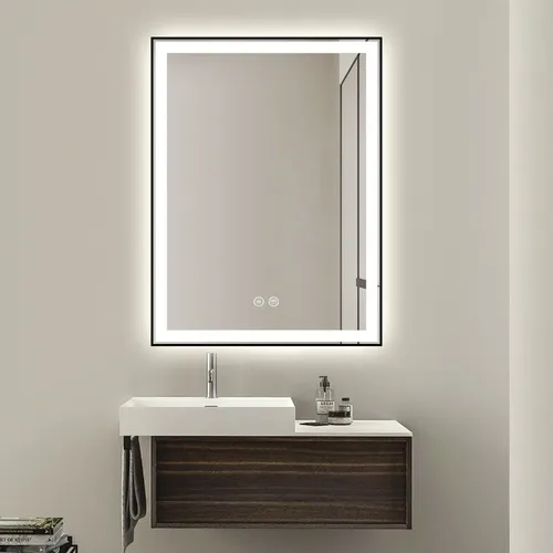 Espejo Rectangular Baño 60×80 Led Desempañante Tactil