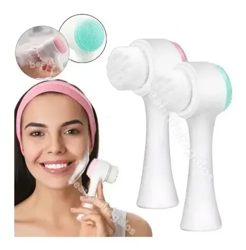 Cepillo Limpiador X3 Facial Doble Cara De Silicona Manual