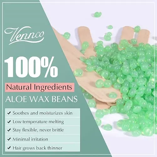Perlas Cera Dura Aloe Vennco 2.5lb Eliminacion Vello Grueso