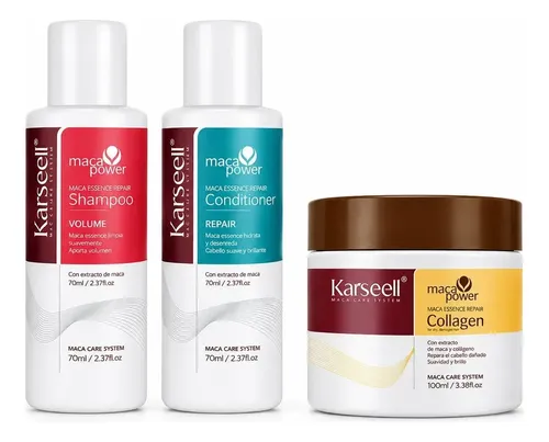 Kit Capilar Karseell Colágeno Maca Mascarilla Shampoo Acond