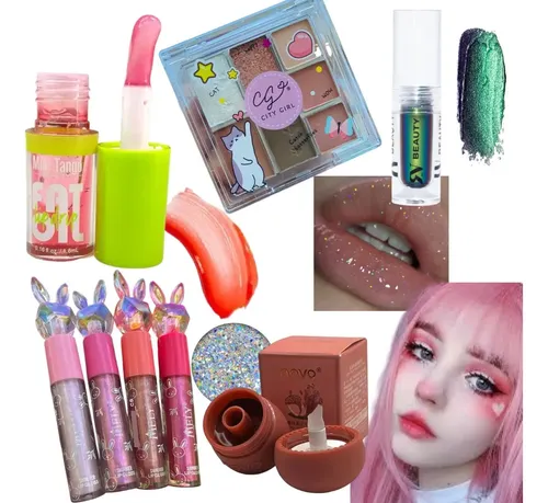 Set De Maquillaje Kawaii Regalo Cute Novia Makeup Kit Combo
