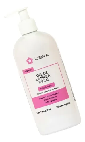 Gel Limpieza Facial Piel Sensible Libra Cosmética 500g Día/Noche