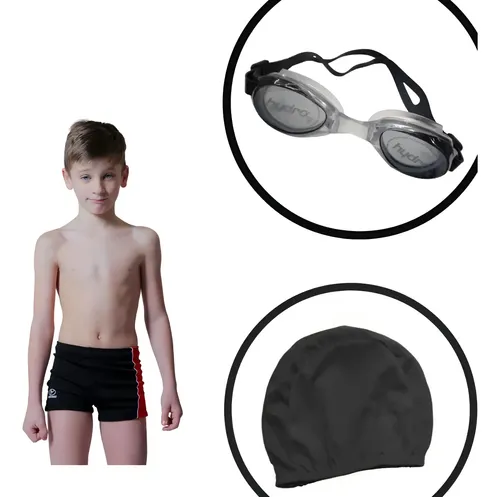 Malla Natación Niño B.nado +antiparras Hydro +gorro Lycra