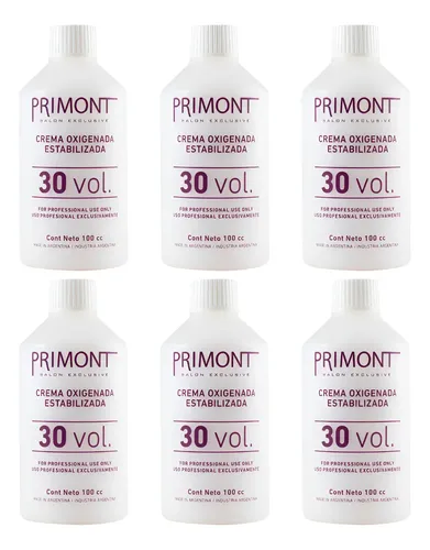 Primont Crema Oxigenada Tintura 30 Volúmenes De 100 Cc X 6 U