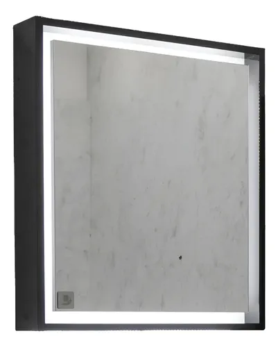 Espejo Botiquin Bernova Luz Led Touch 60cm Negro Laqueado