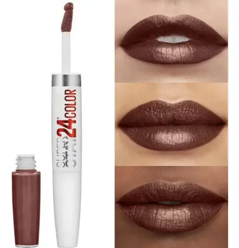 Labial Maybelline Superstay 24 Tono 345 Espresso Edge