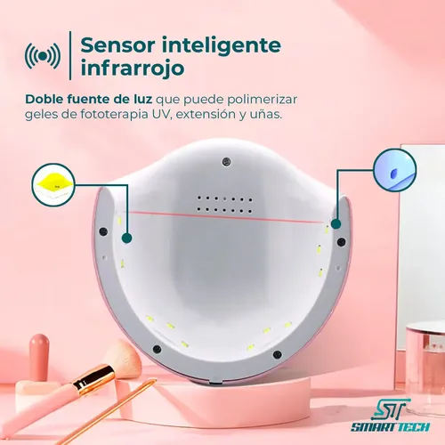 Cabina Lampara Smart Tech Uñas Esculpidas Uv Led Sensor Profesional Digital Color Blanco