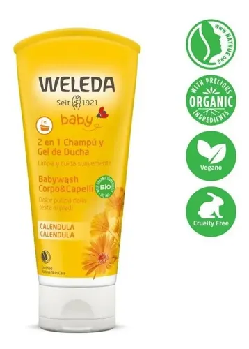 Champú Y Gel De Ducha De Caléndula Weleda P/ Celiacos Vegano