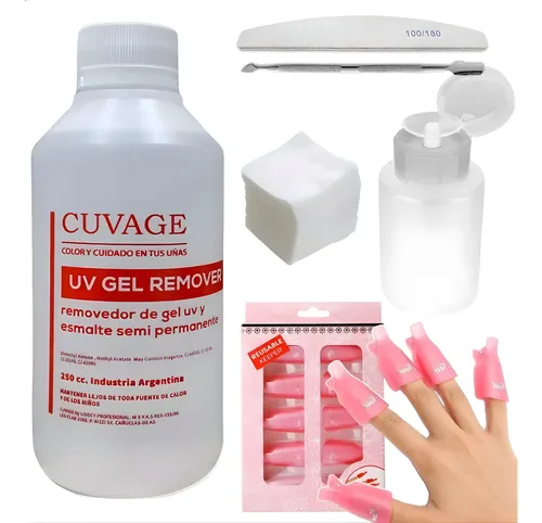 Kit Removedor Esmalte Semipermanente Uv Led 250m Dosificador