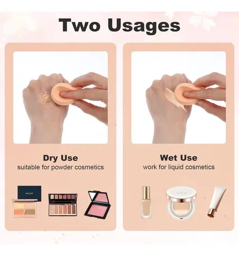 12 Pcs Esponjas De Maquillaje Redondas Para Rostro Esponja..