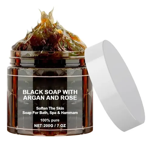 Exfoliante Corporal Marroquí En Barra De Jabón Negro Para .