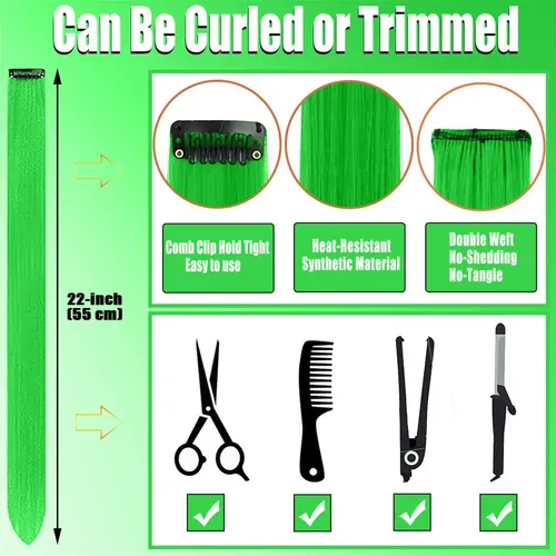 Extensiones De Cabello De Colores Para Niños Con Clip Fijo