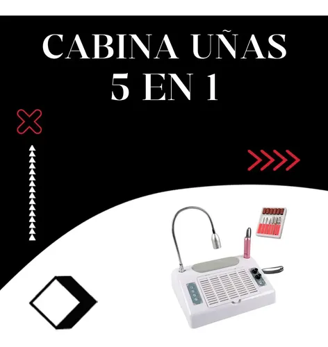 Cabina Uñas 5 En 1 Uv Led Para Secado Extractor Polvo Torno
