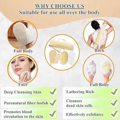 Esponja Exfoliante Natural Para Baño 5 Unidades
