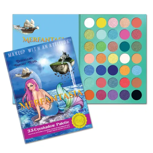 Paleta Sombras Ojos Rude Cosmetics Merfantasia Book 8 Mate Brillante 35 Colores
