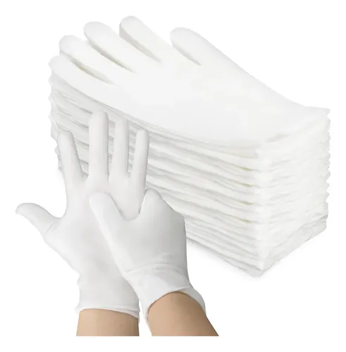 Guantes Algodón Blancos Reutilizables Para Manos Secas