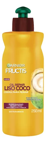 Crema Para Peinar Garnier Fructis Oil Repair Liso Coco 250 ml