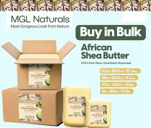 Manteca De Karité Mgl Naturals 11,3kg Color Marfil Sin Refi