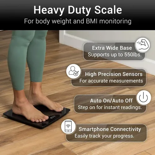 Escala Digital Bariátrica Vive Smart 550 Lbs Con Imc Y Negro