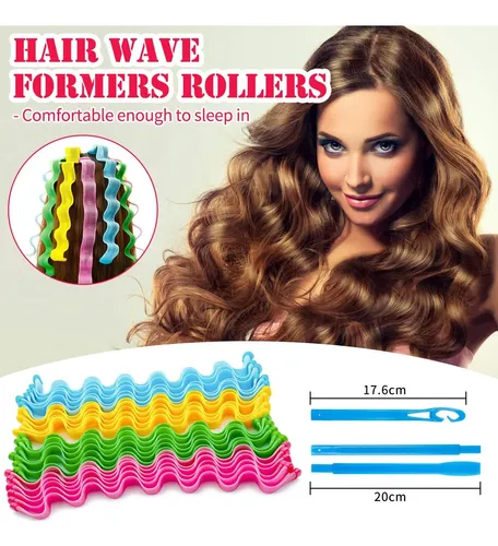 Kit De 28 Rulos Espirales Sin Calor Willbond 45 Cm Colores