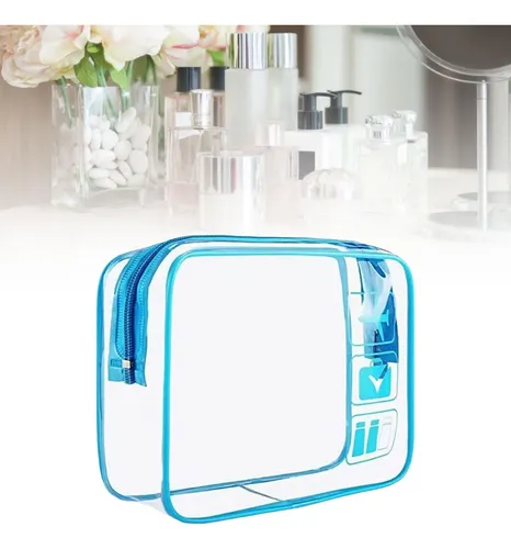 3 Neceser Transparente, Bolsa De Cosméticos For Azul