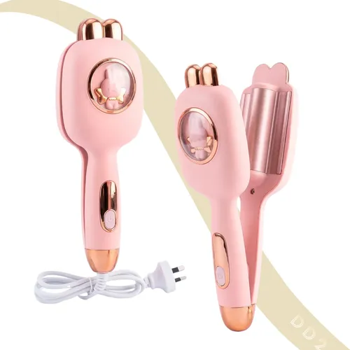 Buclera Rizador De Pelo Rulero Doble Barril De 32mm Conejo