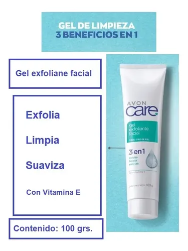 Gel Exfoliante Facial 3 En 1 Avon Exfolia Limpia Suaviza