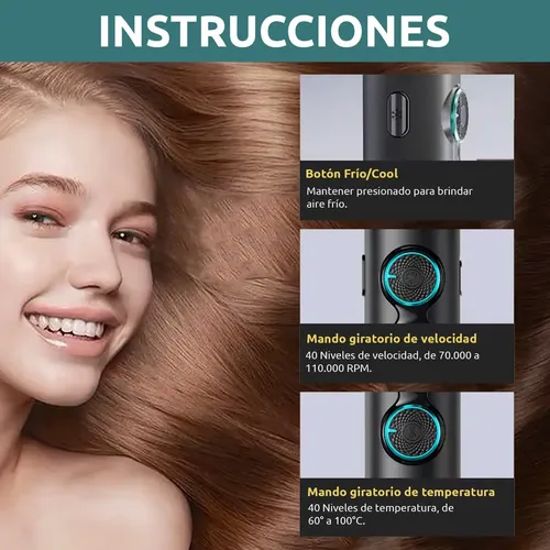 Secador De Pelo Profesional Vgr V-401 110000rpm Frío Calor Color Rojo