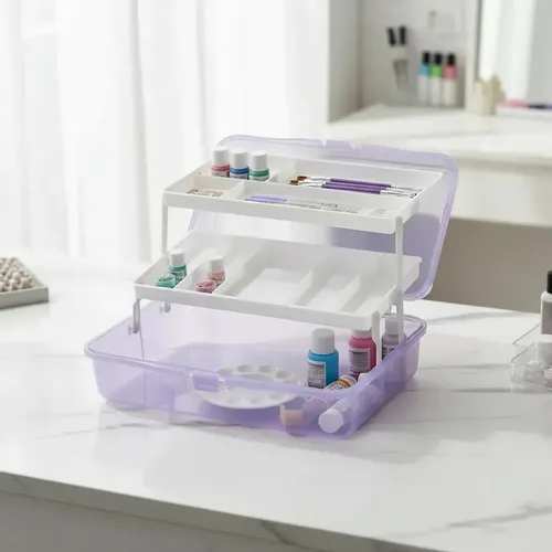 Valija Organizadora De Arte Y Maquillajes Plastica Con Traba