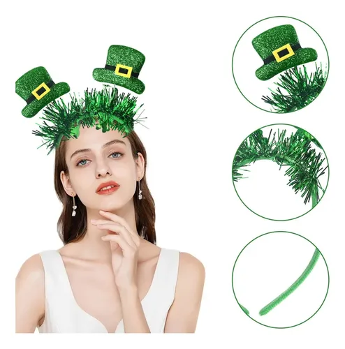 (b) Diadema Para Festivales, Diadema Para El Día De San Patr Green Sequin Headban