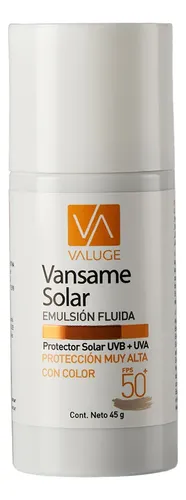 Vansame Protector Solar Emulsión Facial Fps 50+ Con Color