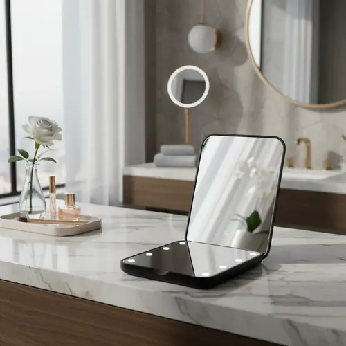 Espejo De Maquillaje Mini Con Luz Led Facil Transportar