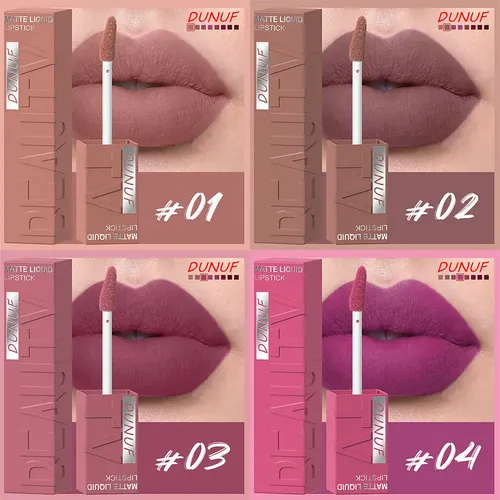 Set 8 Labiales Líquidos Mate Larga Duración Dunuf