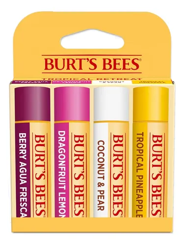 Balsamo Labial Burts Bees Pack X4 Tropical Retreat Original