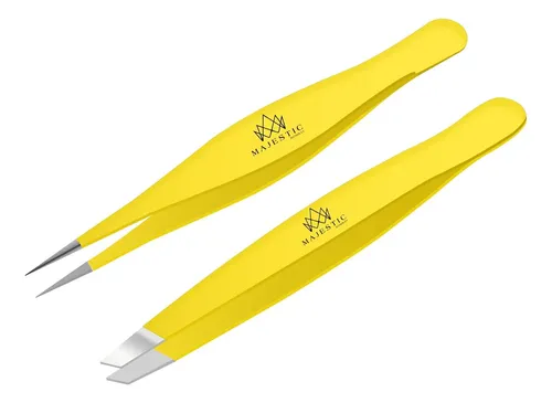 Pinza Fina Punta Inclinada Acero Para Cejas Y Pelos