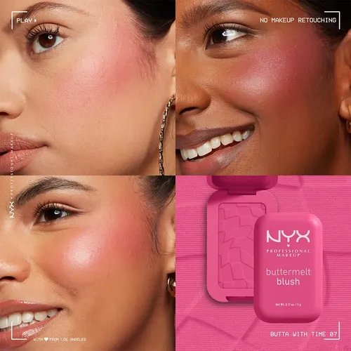 Nyx Makeup Buttermelt Pressed Powder Blush Rubor Tono Del Maquillaje Butta With Time
