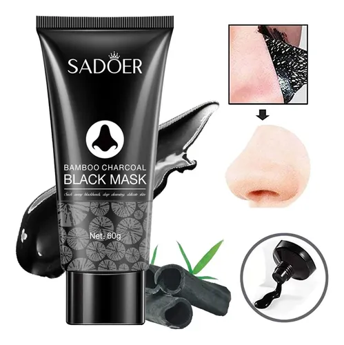 Mascarilla Facial Negra Sadoer Carbón Activado X2 80g Todo Tipo De Piel