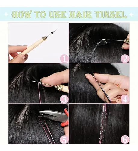 Hair Tinsel, Kit De Oropel De 18 Colores Para Niñas