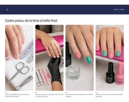 Kit Uñas Cabina Broche 5w Apoyamanos Pinceles Esmaltes Limas