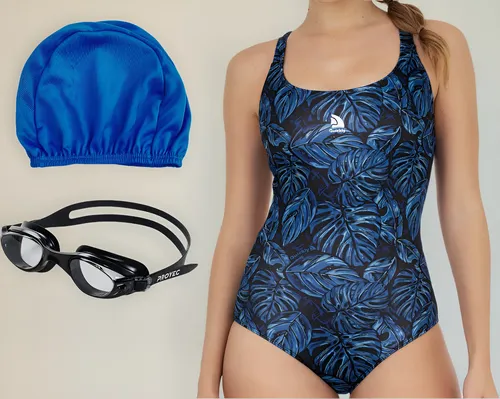 Malla Natacion Enteriza Antiparra Gorro Tapones Quickly 1180