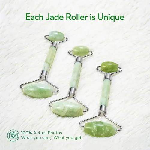 Juego De Rodillos De Jade Para Masaje Facial Antienvejecimie