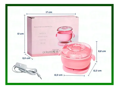 Gastromena Kit Depilación Calentador Silicona Colapsable 100 Tiras