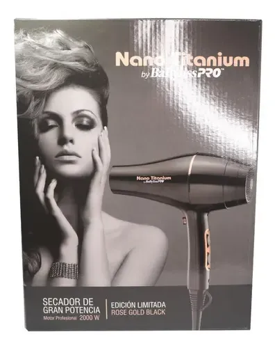 Secador De Pelo Profesional Babyliss Nano Gold Color Negro