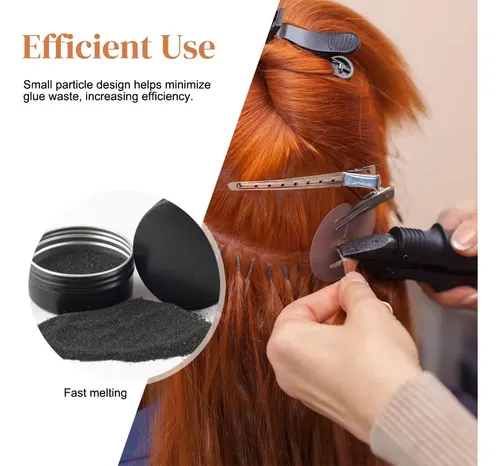 Pegamento De Queratina En Polvo Para Extensiones De Cabello,