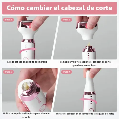 Depiladora Eléctrica 5 en 1 para Mujer con 5 Cabezales y Pantalla LED