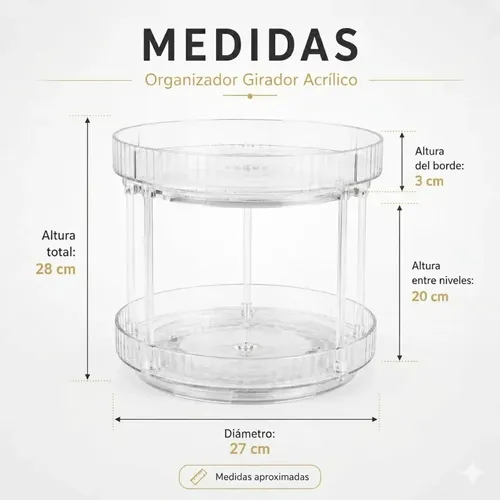 Organizador Maquillaje Cosmeticos Giratorio 360° Multiuso