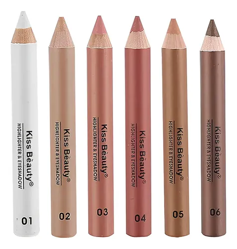 Set 6 Lapices Delineadores Suaves Ojos Labios By Kiss Beauty
